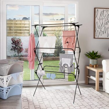 Сушарка для білизни Minky Trio Concertina Plus, 21 м сушильної площі, хром, блакитно-срібляста