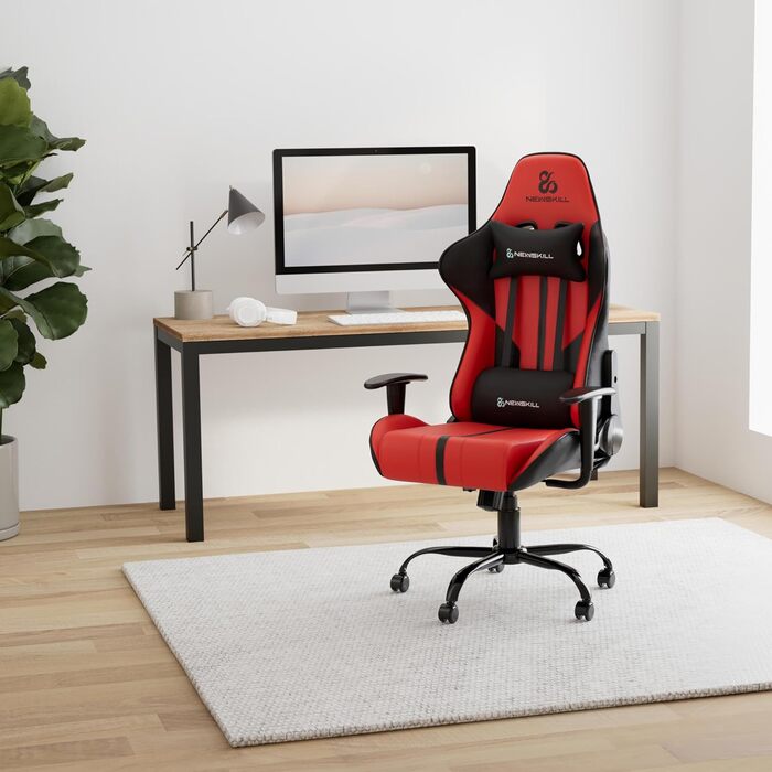 Ігрове крісло Newskill Horus Zephyr, ергономічне, тканинне, нахил 180°, 9 кольорів, червоне