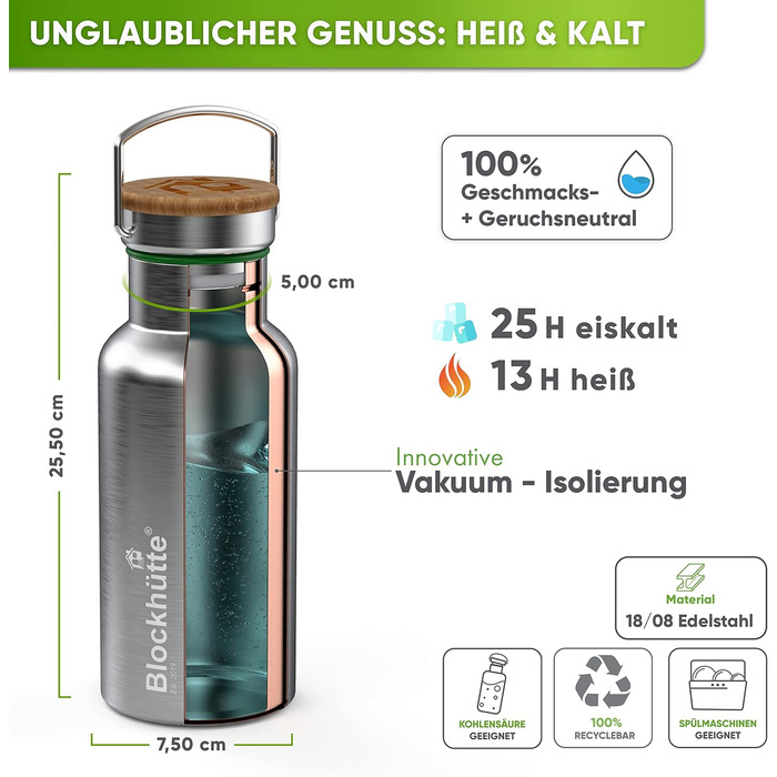 Personalized Stainless Steel Water Bottle 750ml | Leak-Proof Water Bottle for Kids, Adults, BPA-Free, Carbonated Drink Safe, Thermos Bottle for School, Outdoors, Engraving with Name