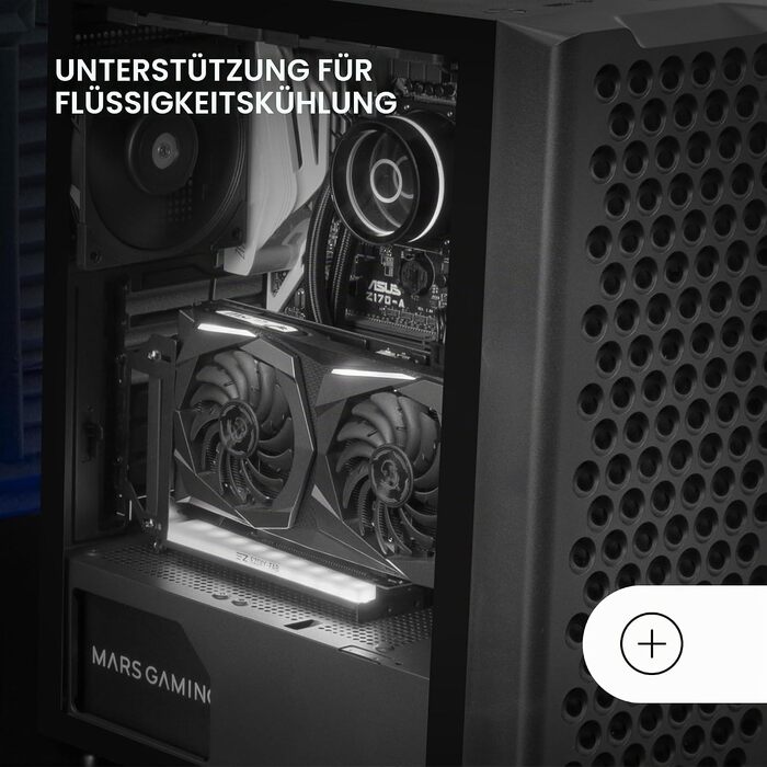 Ігровий корпус Mars Gaming MC-iPRO ATX, 3D-Mesh передня панель, загартоване скло, 120мм FDB вентилятор, підтримка рідкого охолодження, чорний