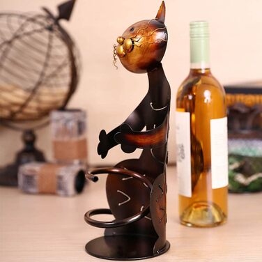 Cat Wine Holder, Wine Bottle Holder, Cat Decor, Wine Rack, Metal Sculpture, Practical Sculpture, Interior Decoration Craft, Main Decoration for Birthday, Christmas, Thanksgiving