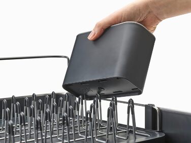 Стійка для посуду Joseph Joseph Extendable з відкидною підставкою та контейнером для столових приборів, 1-ярусна, сіра