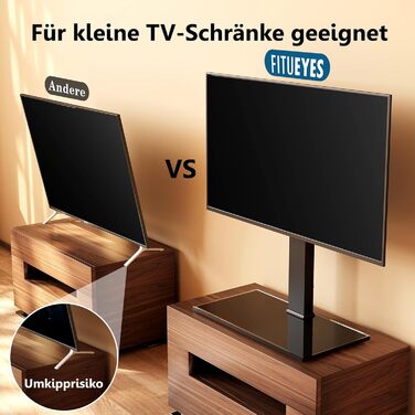 Підставка для телевізора FITUEYES, поворотна, для LCD, LED, OLED, Plasma, 40-80 дюймів, до 50 кг, VESA 600x400 мм