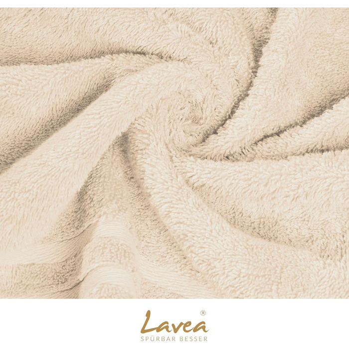 Набір рушників Lavea Elena, 100% бавовна, 10 предметів (4 рушники для рук, 2 банні, 2 гостьові, 2 рукавички), м'який махровий комплект для ванної та гостей, колір крем