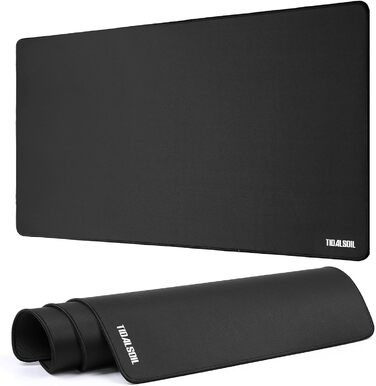 Килимок для миші геймерський XXL 900x400 мм, чорний, з гумовою основою - килимок для ігор та офісу, довговічний, з бортиком
