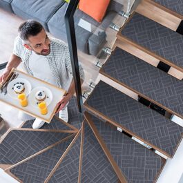 Килимки на сходи YISUN 15 шт., самоклейні, антиковзні, 20x65 см (Сірий). Для дітей, літніх людей та собак. Для внутрішнього та зовнішнього використання.