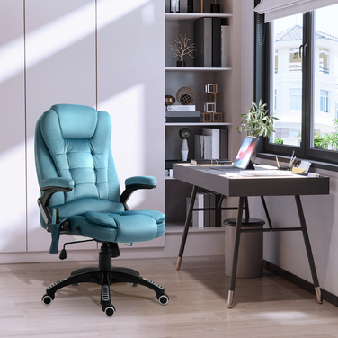 Vinsetto Office Chair with Massage and Heating Function, Adjustable Gaming Chair up to 120kg, 68x72x110-120cm, Blue