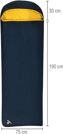 Outdoorer Trek Comfort Sleeping Bag - Lightweight Down Sleeping Bag for Adults - Compact Travel Sleeping Bag (Blue, 880g)