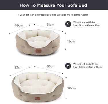 Ліжко для котів BEDSURE - зручне та миюче ліжечко для котів та маленьких собак, 63x53x20 см