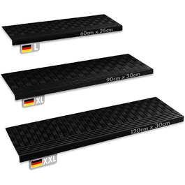 Гумові килимки на сходи KARAT - набір 5 шт. Антиковзкі, для вулиці, 30x120 см