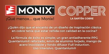 Набір сковорідок MONIX Copper, кований алюміній, антипригарне покриття з титановими частинками, для всіх типів плит, індукція, 20-24-28 см