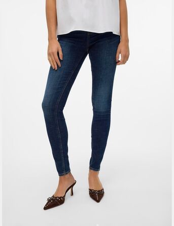 Джинси жіночі VERO MODA Skinny Vmflash Mid Rise Dark Blue Denim (XXL / 30L) - оригінал