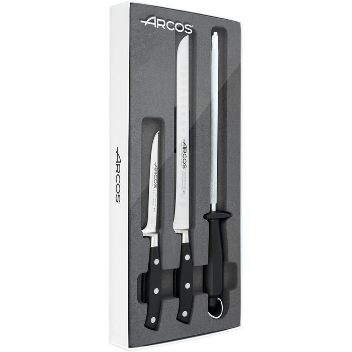 Набір ножів Arcos Riviera Santoku (3 шт.) - 180 мм, сталь Nitrum, рукоятка POM, чорний
