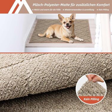 Ковзаючі килимки на сходи COSY HOMEER, 15 шт., 70 x 22 см, антиковзаючі, самоклеючі, машинне прання, 100% поліестер, TPE-підкладка, для дітей, літніх людей та домашніх тварин, сірий та білий