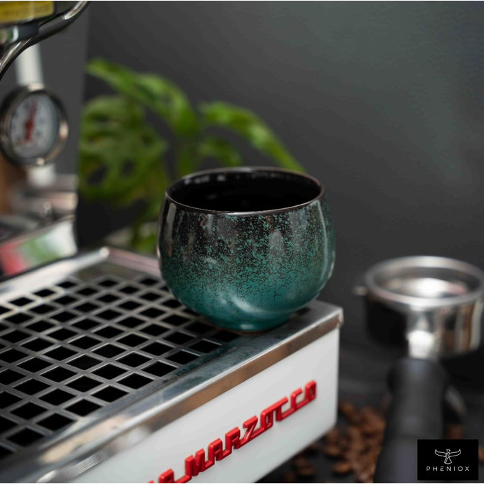 Набір чашок капучіно Jade | 4 шт. | 180 мл | Якісні чашки з кераміки без ручки | Для еспресо, капучіно, мокко та чаю | Сучасний дизайн, подарунок