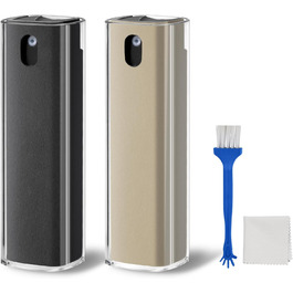 Набір для чищення екрану: 2 шт. для iPhone, монітора, планшета, телефону + щітка (сірий + рожевий) (сірий + кремовий) 10 мл