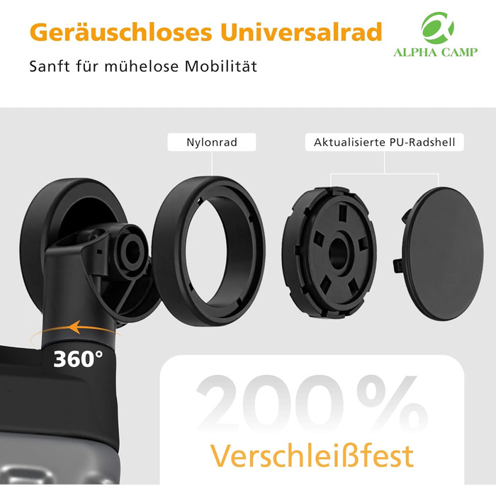 Чемодан ALPHA CAMP XL з алюмінієвим каркасом та полікарбонатною оболонкою, TSA-замок, 40x36x77 см, 93 л, темно-сірий, для подорожей