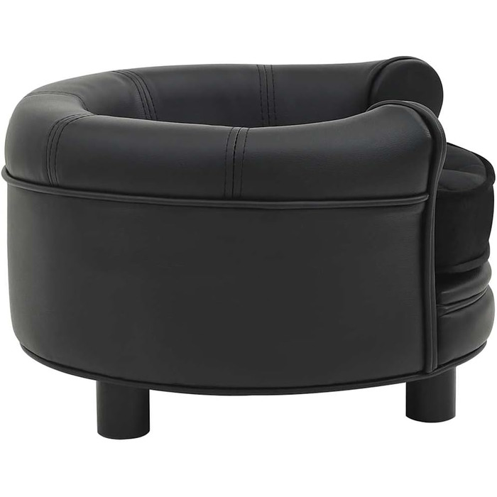 Диван для собак VidaXL, чорний, 48x48x32 см, плюш, штучна шкіра