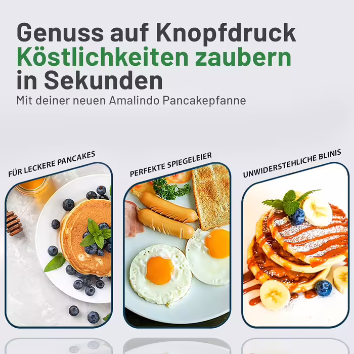 Amalindo Pancake Pan Induction, 4 Holes, Pancake Mold, Fried Egg Pan, Pancake Maker, Poffertjes Maker, Non-Stick Pan, Egg Pan, Fried Egg Pan, Pancake Pan, Ø26cm (7 Hole Black)