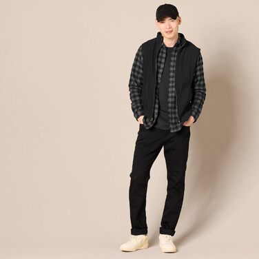 Чоловіча флісова жилетка Aazon Essentials, чорна, розмір S, з блискавкою, перероблений поліестер (доступна у великих розмірах)