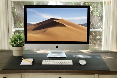 Шкіряна підкладка на стіл Vine Creations велика 112x56 см, чорна - захист, килимок для миші