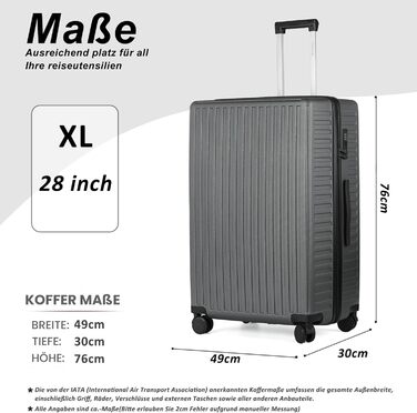 Валіза ручної поклажі TANTOMI з відділенням для ноутбука, 50 см, жорсткий корпус ABS, легка, з 4 колесами на 360°, TSA-замок (світло-темно-зелений, 41 л)