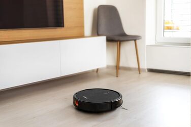 Робот-пилосос з функцією миття - 2в1. Робот-пилосос з додатком, акумулятором 120 хв, для килима, шерсті тварин та твердих підлог. З зарядну станцією та пультом дистанційного керування (Чорний)