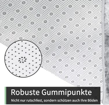 Тепличний килим Treeboy Hochflor сірого кольору 80x160 см - для вітальні, спальні, дитячої кімнати. Антиковзаюча, м'яка, миється.
