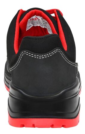 Робочі черевики ELTEN MAVERICK чорно-червоні Low ESD S3 для чоловіків, шкіряні, зі сталевим підноском, легкі, спортивні, розмір 44 EU