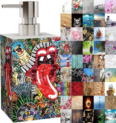 Дозатор для мила | Широкий вибір стильних дозаторів для мила | Сучасний дизайн | Акцент для будь-якої ванної кімнати (Графіті)