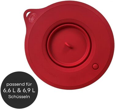 Kitty Professional Silicone Pro-Fresh Seal Lids Covers, compatible with KitchenAid* 6.6 and 6.9 Liter (Ruby Red)