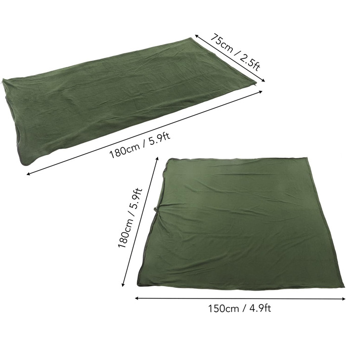 Sleeping Bag Portable Travel Warm Sleeping Bag for Adults Outdoors, Camping, Hiking, Climbing, Wool Sleeping Bag Liner