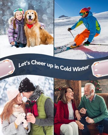 Електричні грілки для рук PHEJIE, 2 шт. - 3 режими нагріву, портативні, для активного відпочинку, кемпінгу, подарунок для жінок та чоловіків (рожево-білі)