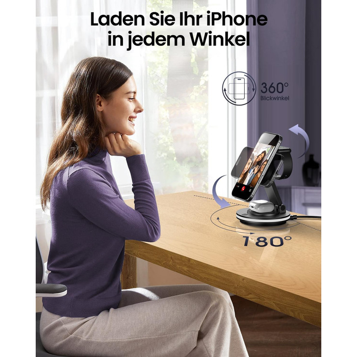 3-в-1 Станція зарядки MagSafe для Apple Watch, iPhone та AirPods (білий/чорний)