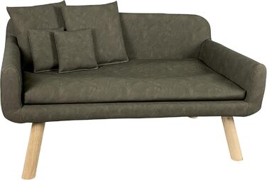 Диван для собак Тільда, штучна шкіра, ефект потертості, бежевий, 103x58x50 см