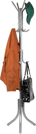 Mind Reader Alloy Collection Coat Rack with 11 Hooks, Metal, Silver