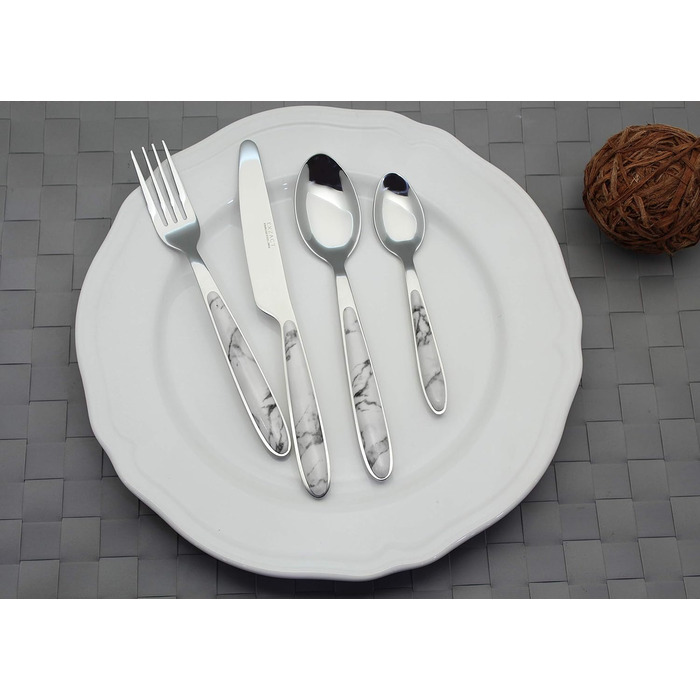 Набір столових приборів Exzact Rostfrei Stahl, мармур, нержавіюча сталь, 24 штуки