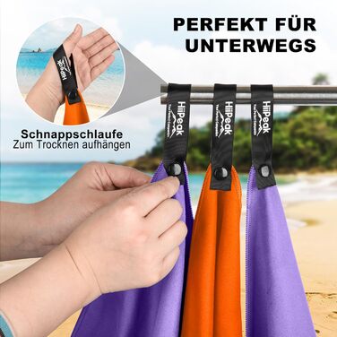 Рушник з мікрофібри HiiPeak: компактний, легкий, швидковисихаючий (50x30 см, помаранчевий)