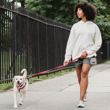 Сумка для ласощів для собак COOWONE з кликером для дресирування, водонепроникна, з карабіном, для прогулянок, утримувач для пакетів для вигулу собак, чорна та сіра