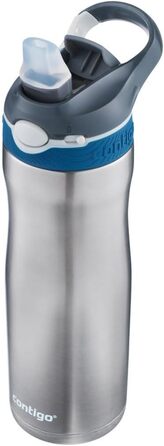 Contigo Ashland Chill Autospout Stainless Steel Water Bottle with Straw, Leak-Proof, Insulated Bottle for Sports, Biking, Hiking, 590 ml, Monaco