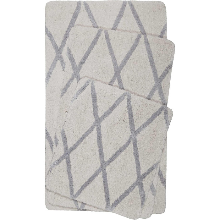 Homie Living Bath Mat, Non-Slip and Washable Fluffy Rug with Soft Pile, San Bosa (60 x 100 cm, Beige Grey) Beige Grey 60 x 100 cm