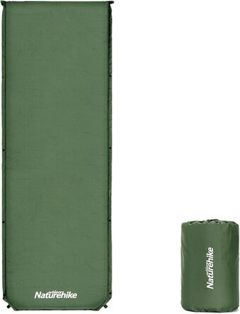 Надувний килимок для кемпінгу Naturehike - 6 см, сірий/темно-зелений, для подорожей та піших прогулянок