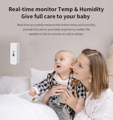 WiFi Hygrometer Thermometer Sensor: Smart Temperature Humidity Monitor, with Remote Monitoring and TUYA APP Notification Alarm, No Hub Required, Works with Alexa (2-Pack)