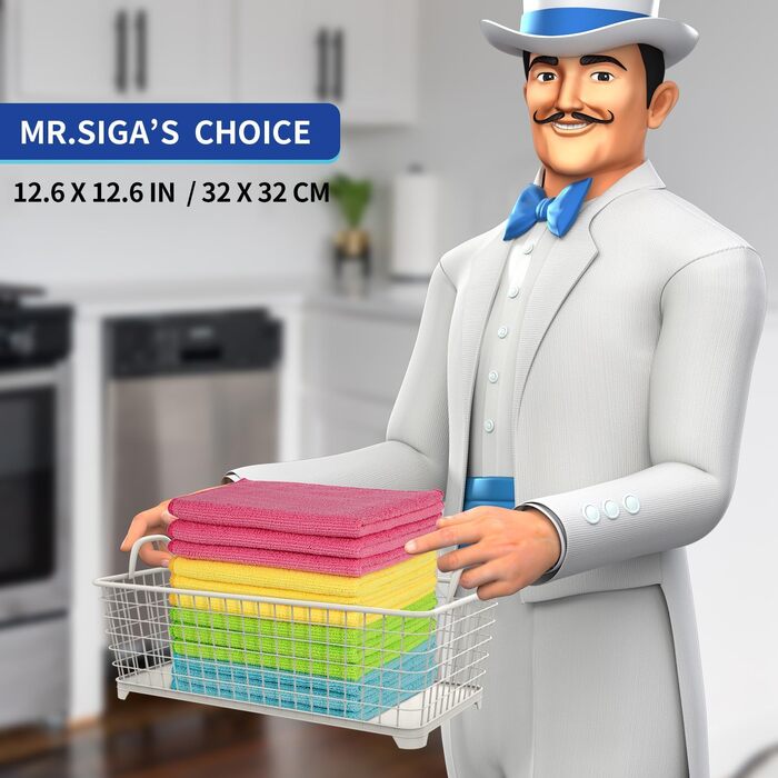 Універсальні серветки з мікрофібри MR.SIGA для прибирання, набір 50 шт (32 x 32 см)
