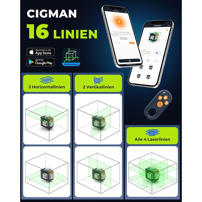 Штатив для лазерного рівня та камери CIGMAN (CM-S04), алюмінієвий, регульований 1.5м, з 3-осьовою головкою, бульбашковим рівнем та адаптерами 1/4