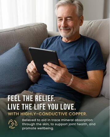 Куперне браслет MagnetRX® для чоловіків та жінок - регульований, з чистого міді