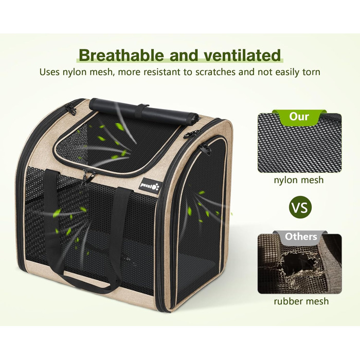 Плед-рюкзак для собак та котів Pecute, бежевий: переноска для тварин з вентиляцією, складаний