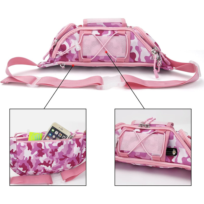 Тактична чоловіча поясна сумка Molle, водонепроникна, унісекс, рожевий камуфляж