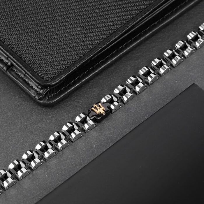 Браслет чоловічий Maserati Jewels з нержавіючої сталі, 21 см, покриття PVD (чорний) JM320AST08