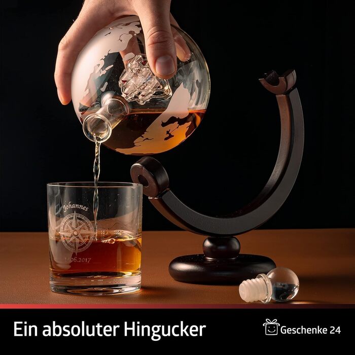 Whisky Decanter Globe | Whiskey Gifts for Men | Christmas Gifts for Men | Globe Decanter | Glass Decanter for Rum Vodka Bourbon | Gifts for Men Grandpa Uncle Dad | Birthday Gift